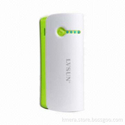 5,600mAh High-capacity Ingenious USB Output External Phone Charger with 5V/1A Input, LED Flashlight